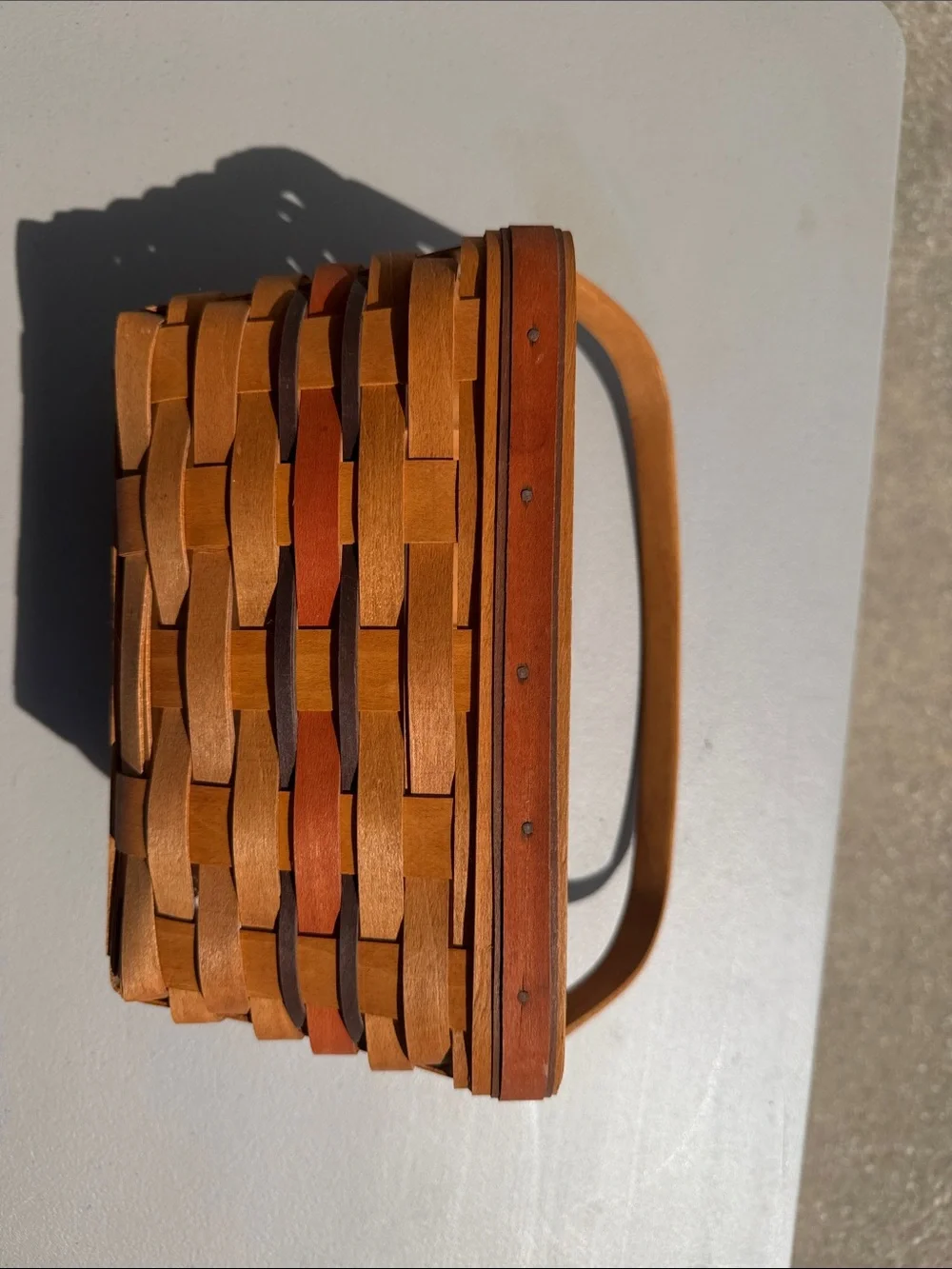 Longaberger Woven Basket Handbag in Tan and Brown